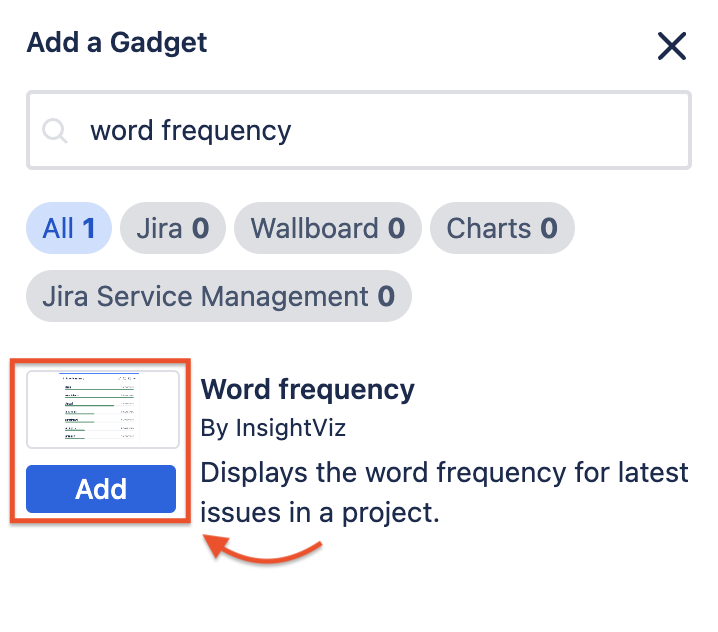 Add word frequency gadget