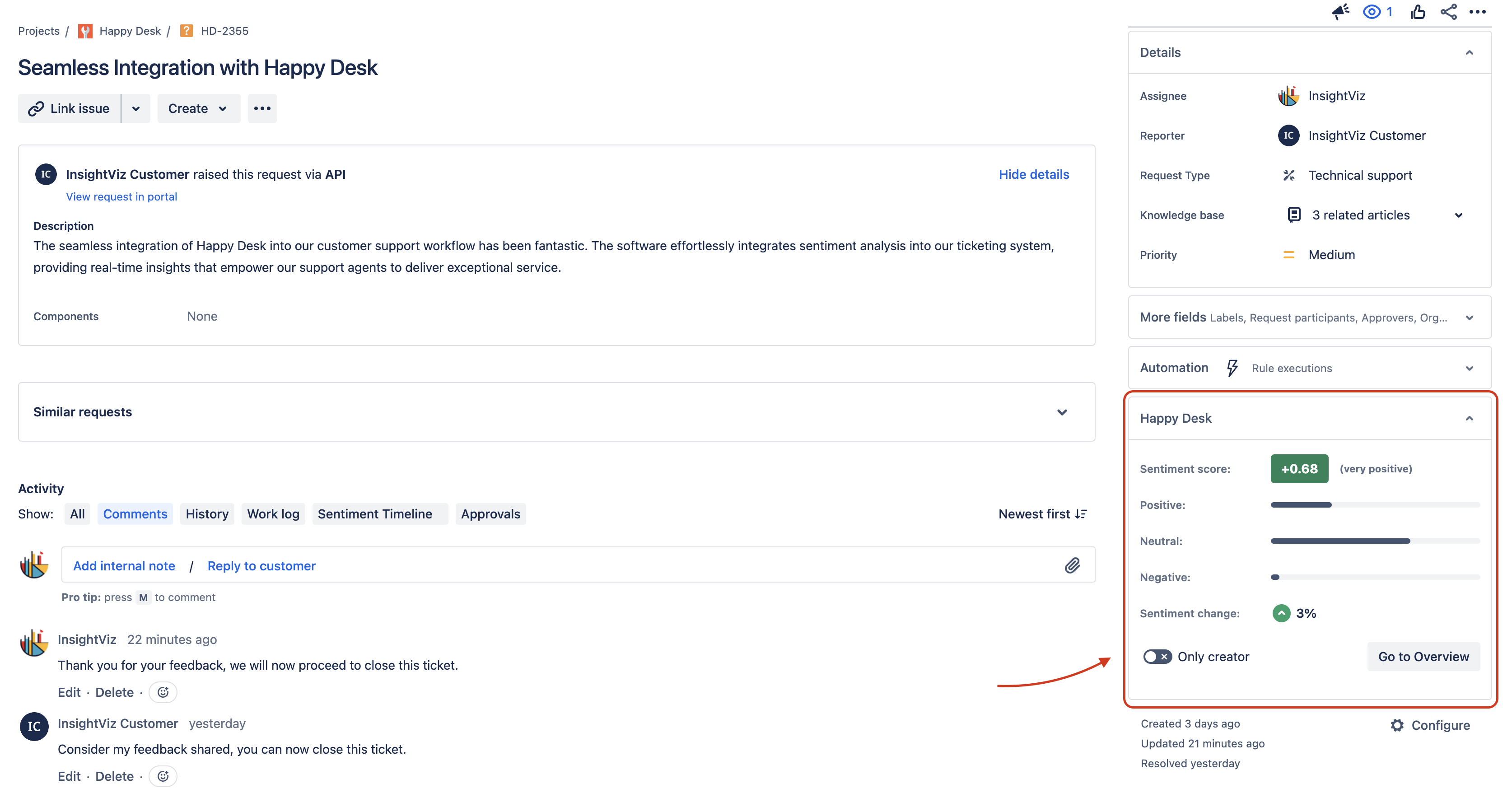 Happy Desk issue context